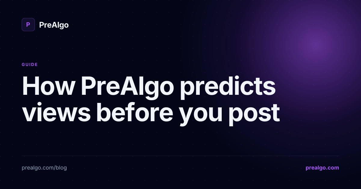 How PreAlgo predicts views before you post